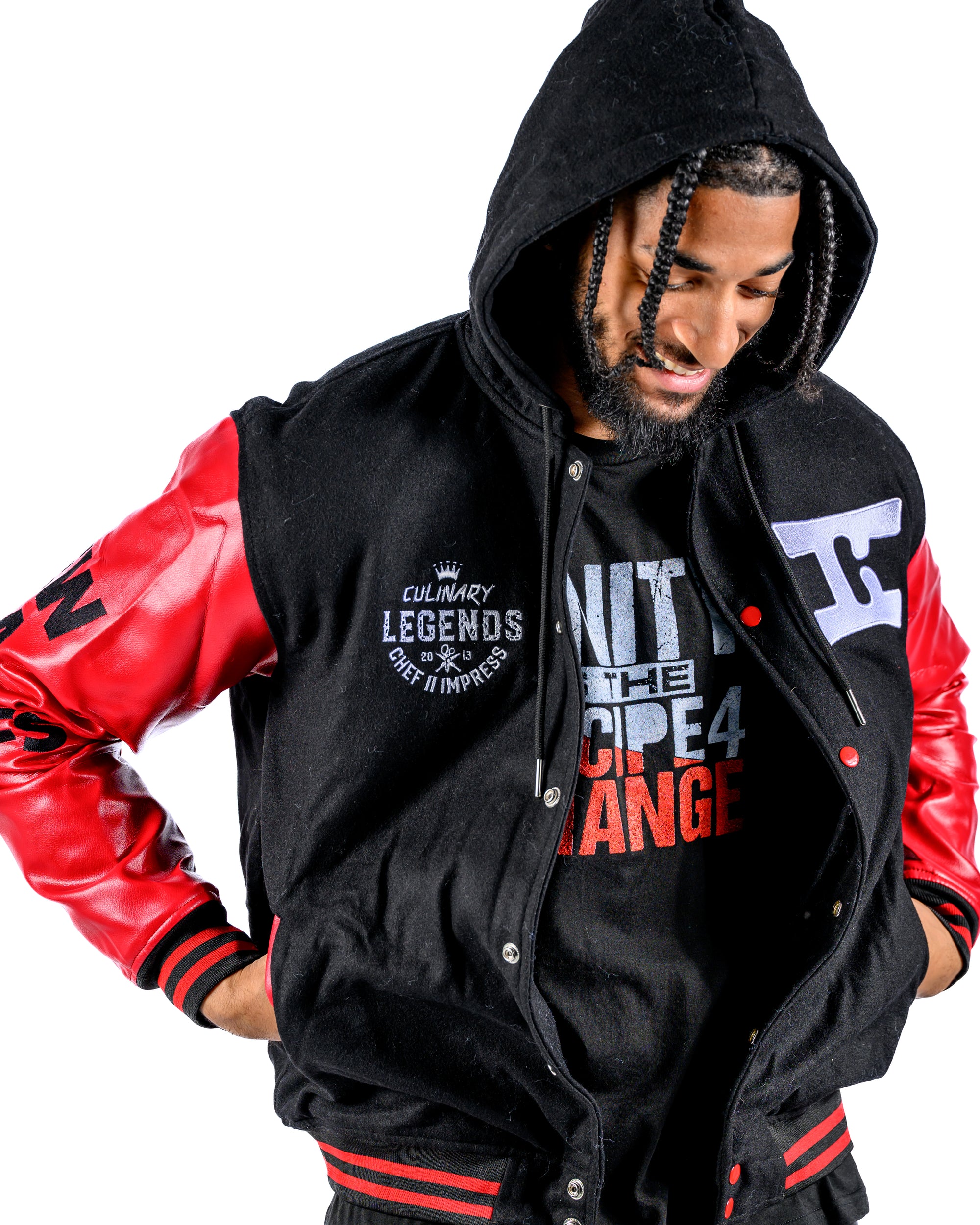 Culinary Lettermen Jackets - Red & Black